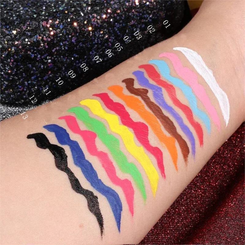Flytonn- Matte Neon Liquid Eyeliner Pencil 12 Colors Waterproof Long Lasting Yellow Blue Green White Eyeliner Pen Eyes Makeup Cosmetics