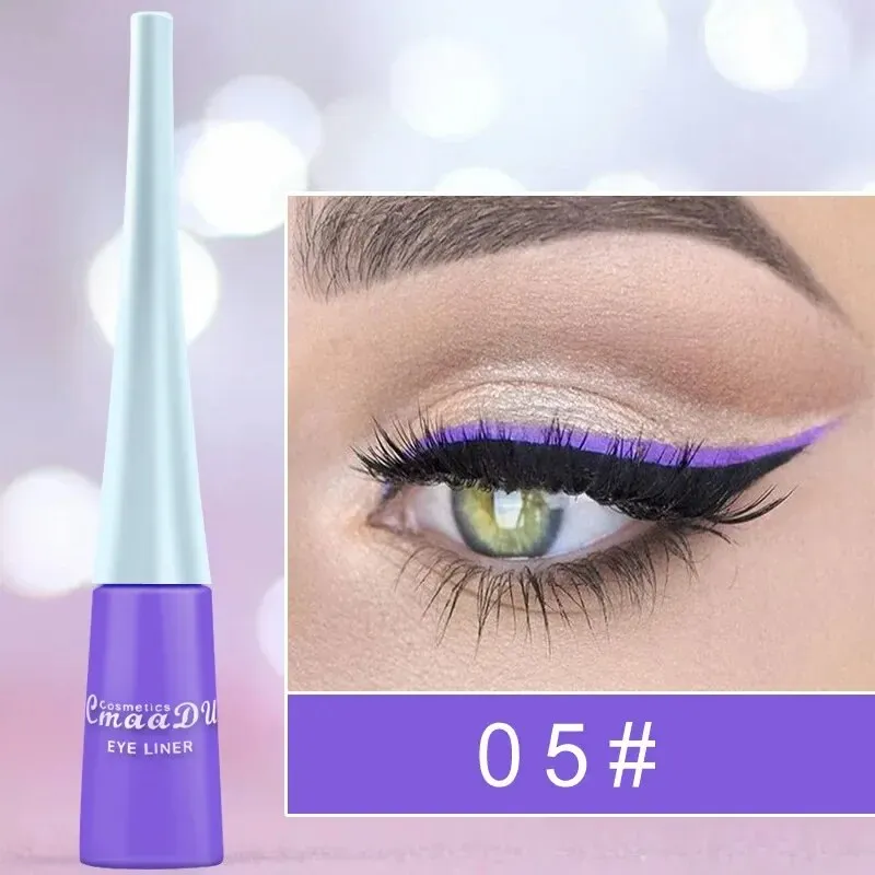 Flytonn- Matte Neon Liquid Eyeliner Pencil 12 Colors Waterproof Long Lasting Yellow Blue Green White Eyeliner Pen Eyes Makeup Cosmetics