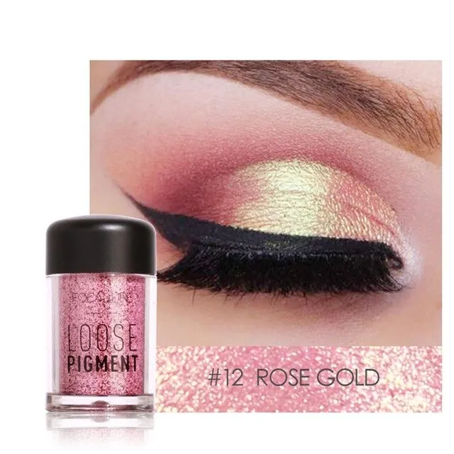 Focallure or Rose Pigment lâche imperméable longue durée miroitant paillettes poudre métallique yeux cosmétique maquillage fard à paupières #245127