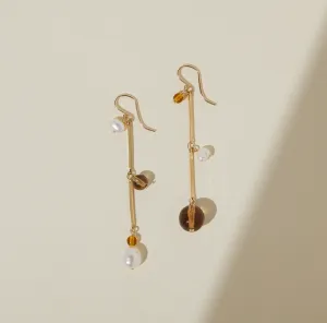 Fête Earrings I 2" Tan