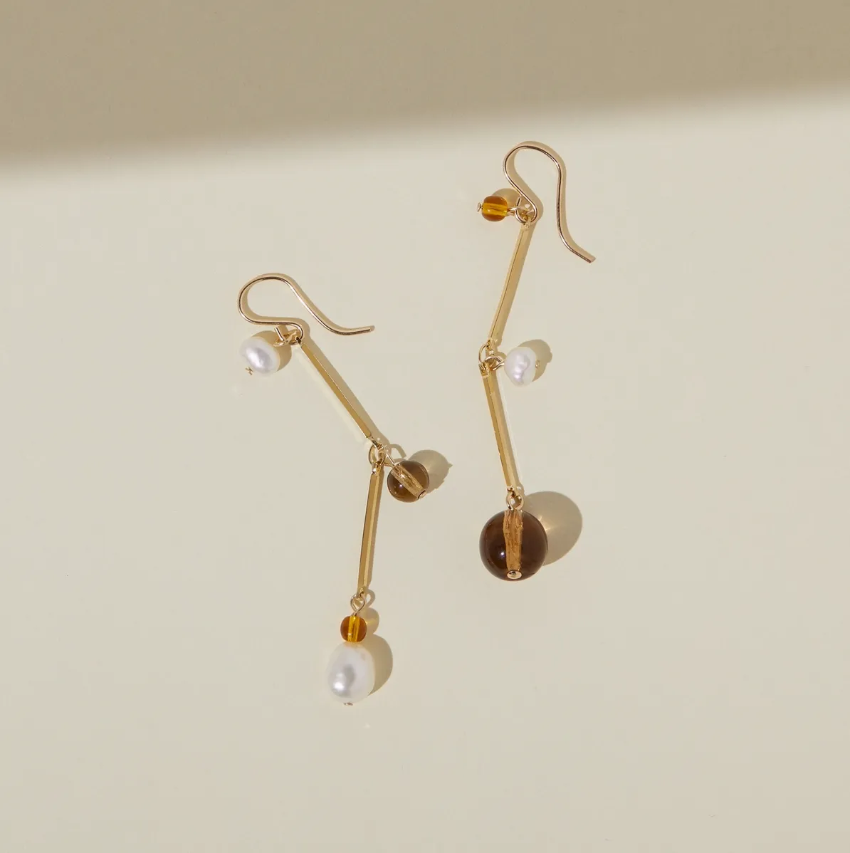 Fête Earrings I 2" Tan