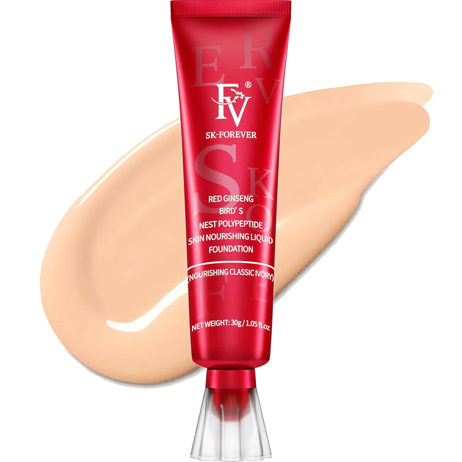FV Waterproof Liquid Foundation, Dewy Finish Long Lasting Lightweight Medium Coverage Face Makeup for Normal & Dry Skin, Cruelty Free, Classic Ivory, 30ml
