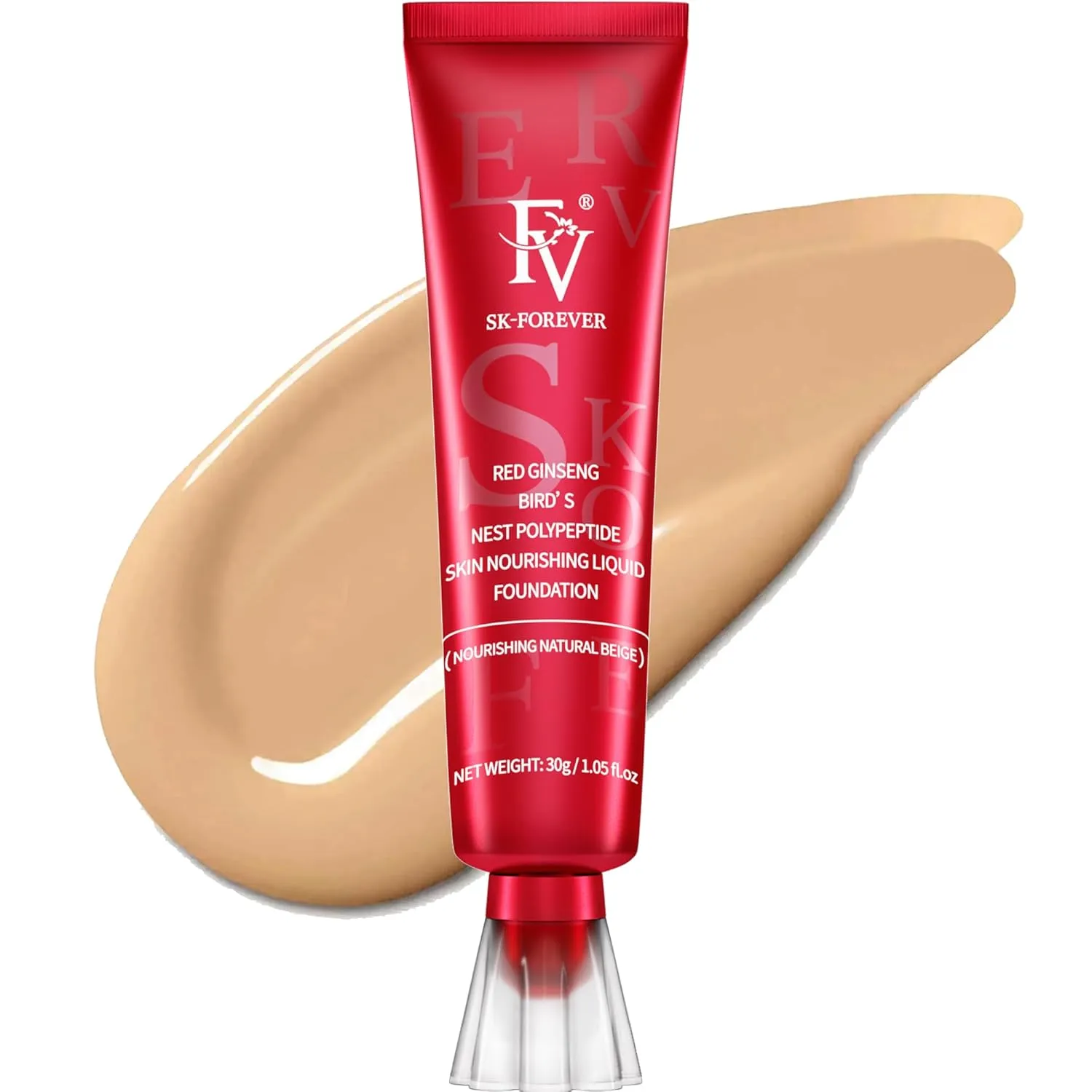 FV Waterproof Liquid Foundation, Dewy Finish Long Lasting Lightweight Medium Coverage Face Makeup for Normal & Dry Skin, Cruelty Free, Natural Beige, 30ml