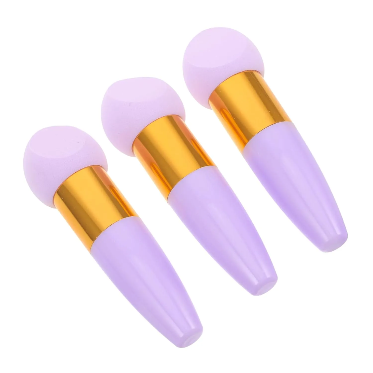 Gatuida 3pcs Angled Makeup Sponge with Handle Soft Cosmetic for Foundation Loose Powder Blending Travel Friendly Washable Reusable Makeup Tools