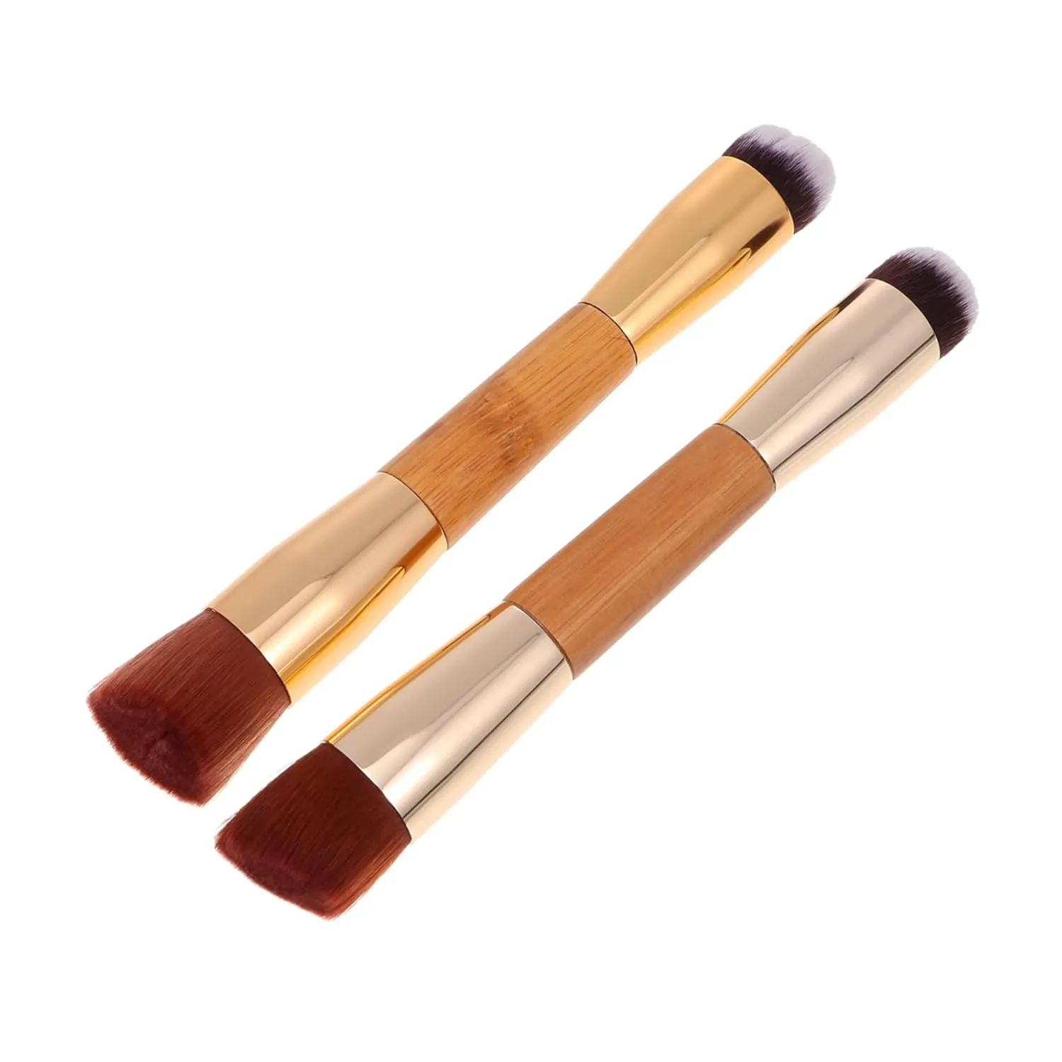 Gatuida Dual Ended Blush Brush Set 2pcs Professional Makeup Brushes Humanized Handle for Compact