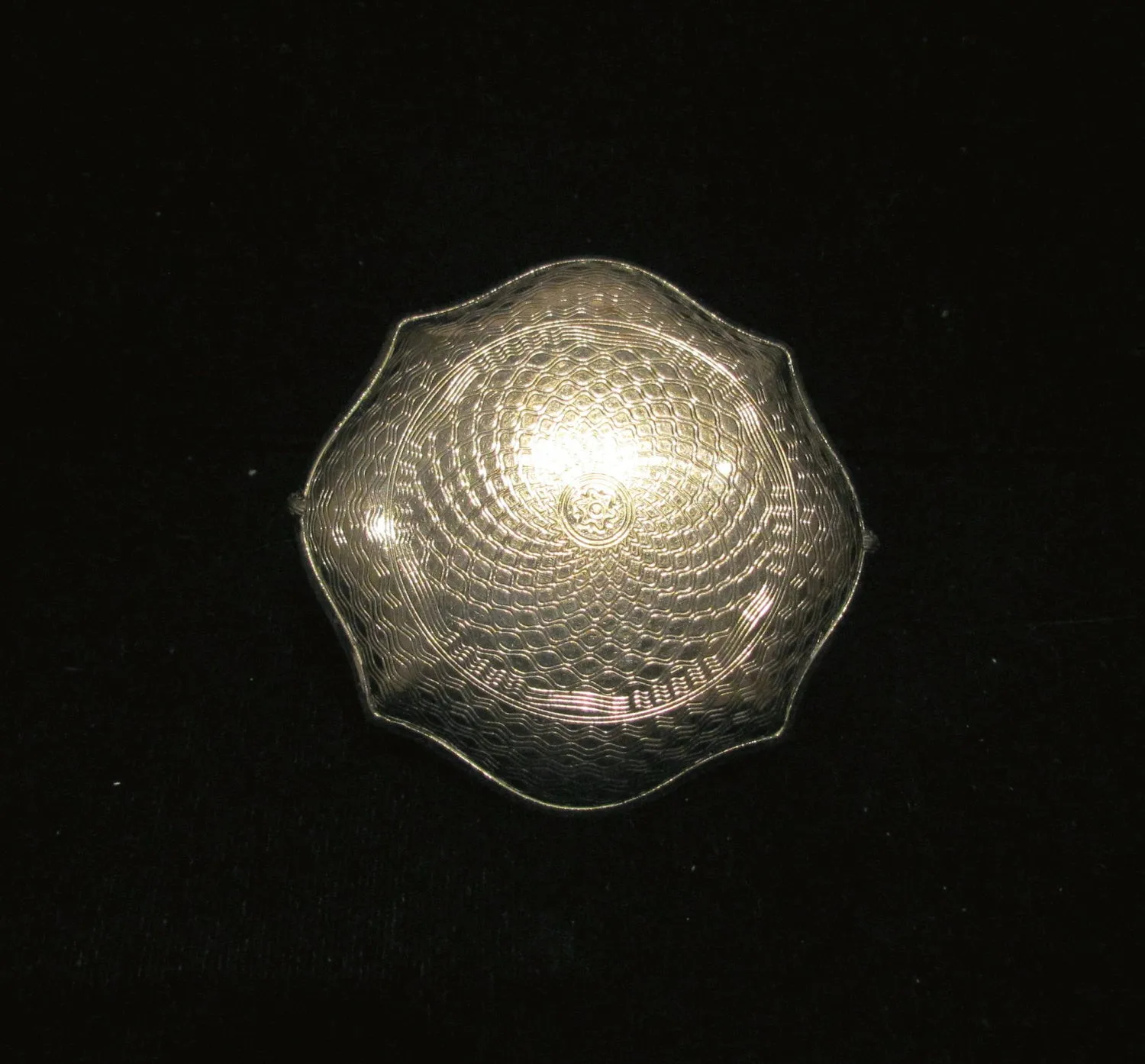 Guilloche Powder Compact Art Deco Silver Powder Rouge Compact
