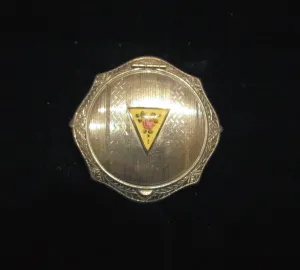 Guilloche Powder Compact Art Deco Silver Powder Rouge Compact
