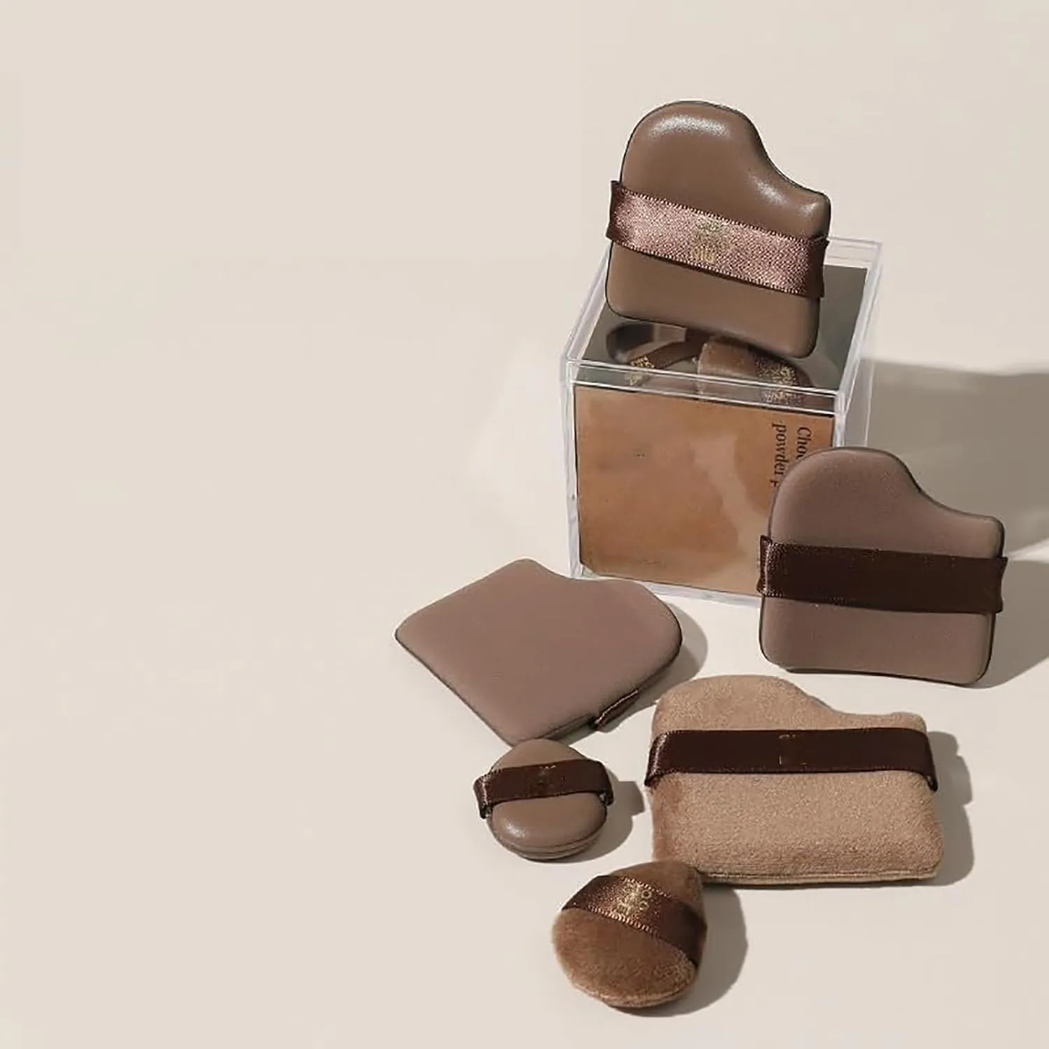 Guo Xiao Niu Makeup Puff, Chocolate Biscuit Powder Puff, 6 PCS Foundation Sponge, Powder Puff, Makeup Sponge, Cushion, Soft Long-Lasting and Beginner-Friendly, Wet and Dry (2sets)