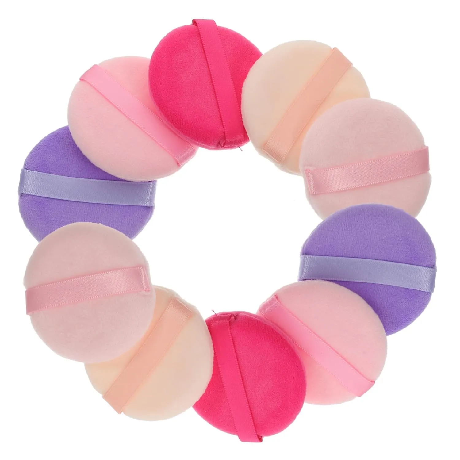 Handheld Makeup Puff Powder for Loose and Pressed Powder Application Skin-friendly Velour Makeup Tools for Travel and Everyday Use Random Colors