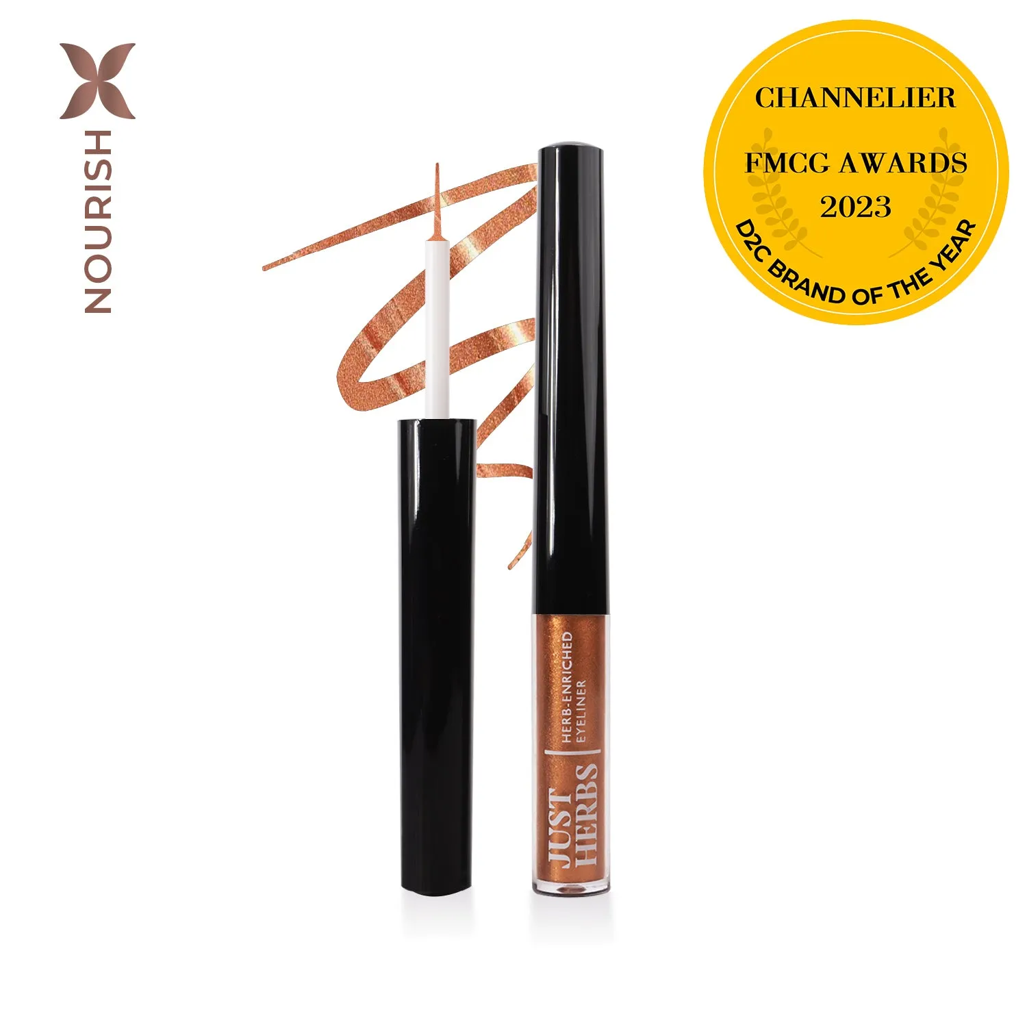 Herb-Enriched Waterproof Eyeliner Organic with Jojoba Oil & Vitamin E - Copper Luxe