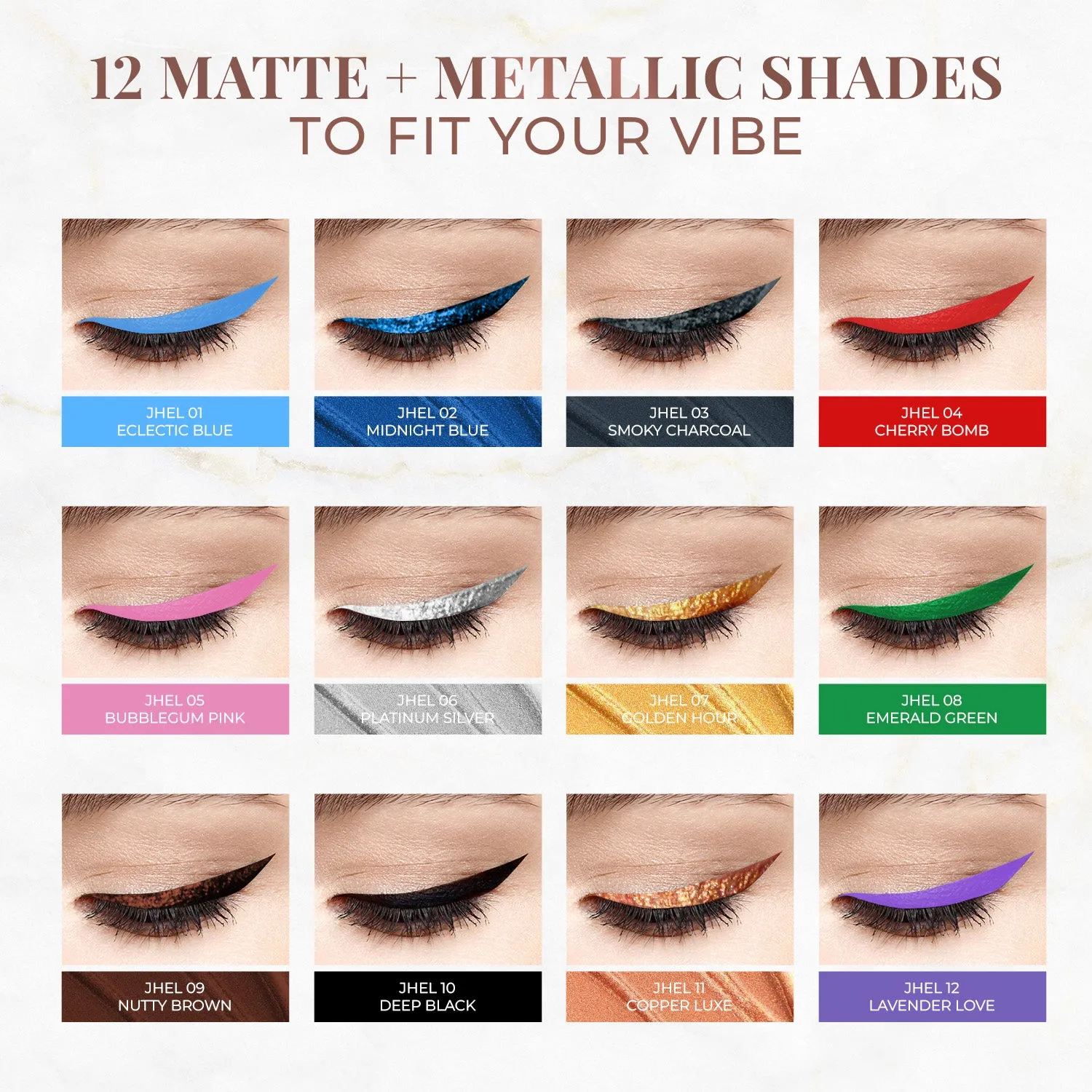 Herb-Enriched Waterproof Eyeliner Organic with Jojoba Oil & Vitamin E - Copper Luxe