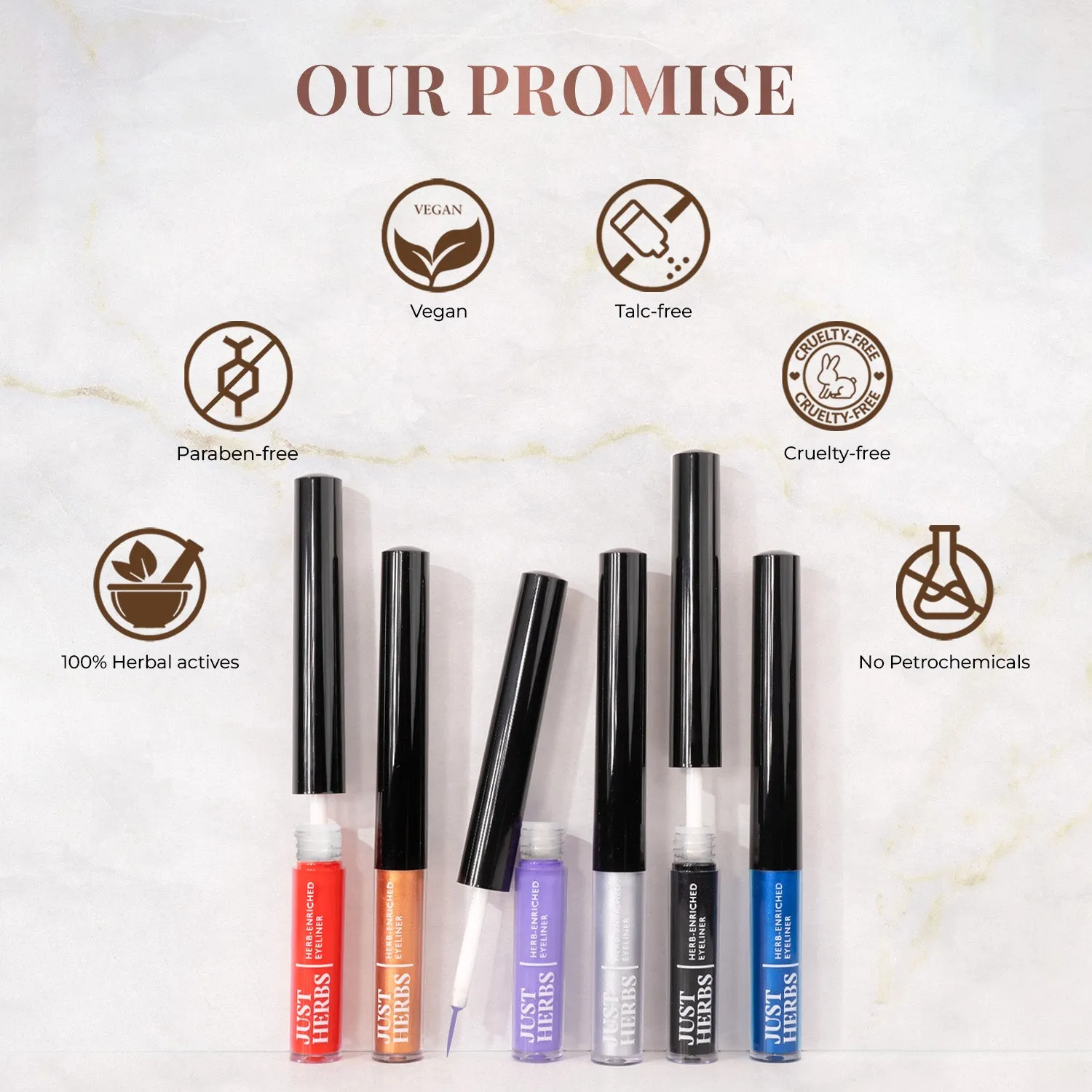 Herb-Enriched Waterproof Eyeliner Organic with Jojoba Oil & Vitamin E - Copper Luxe
