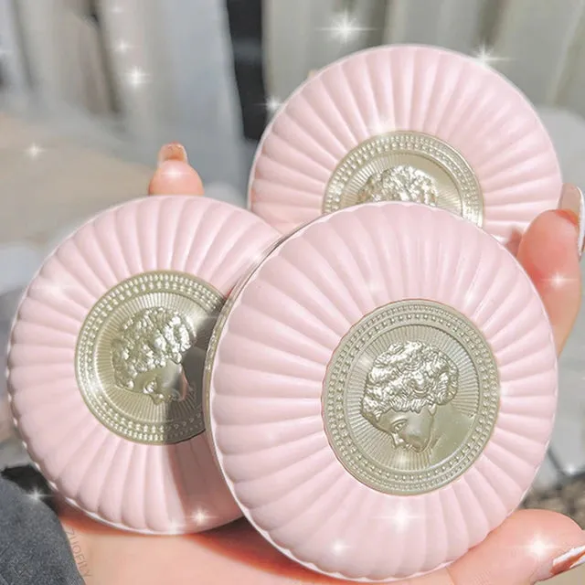 HOJO Embossed Feather Soft Honey Powder Cake Light Delicate Concealer Oil Control Makeup Invisible Pores Lasting Face Makeup