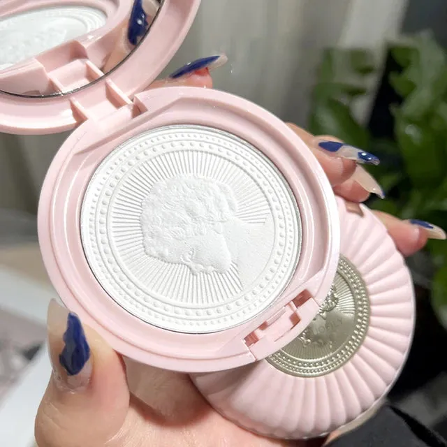 HOJO Embossed Feather Soft Honey Powder Cake Light Delicate Concealer Oil Control Makeup Invisible Pores Lasting Face Makeup