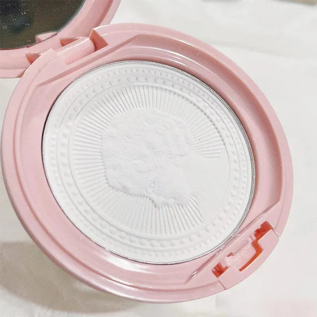 HOJO Embossed Feather Soft Honey Powder Cake Light Delicate Concealer Oil Control Makeup Invisible Pores Lasting Face Makeup