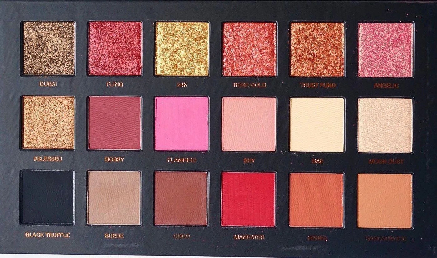 Huda Beauty Eyeshadow Rose Gold Palette - 18 colors