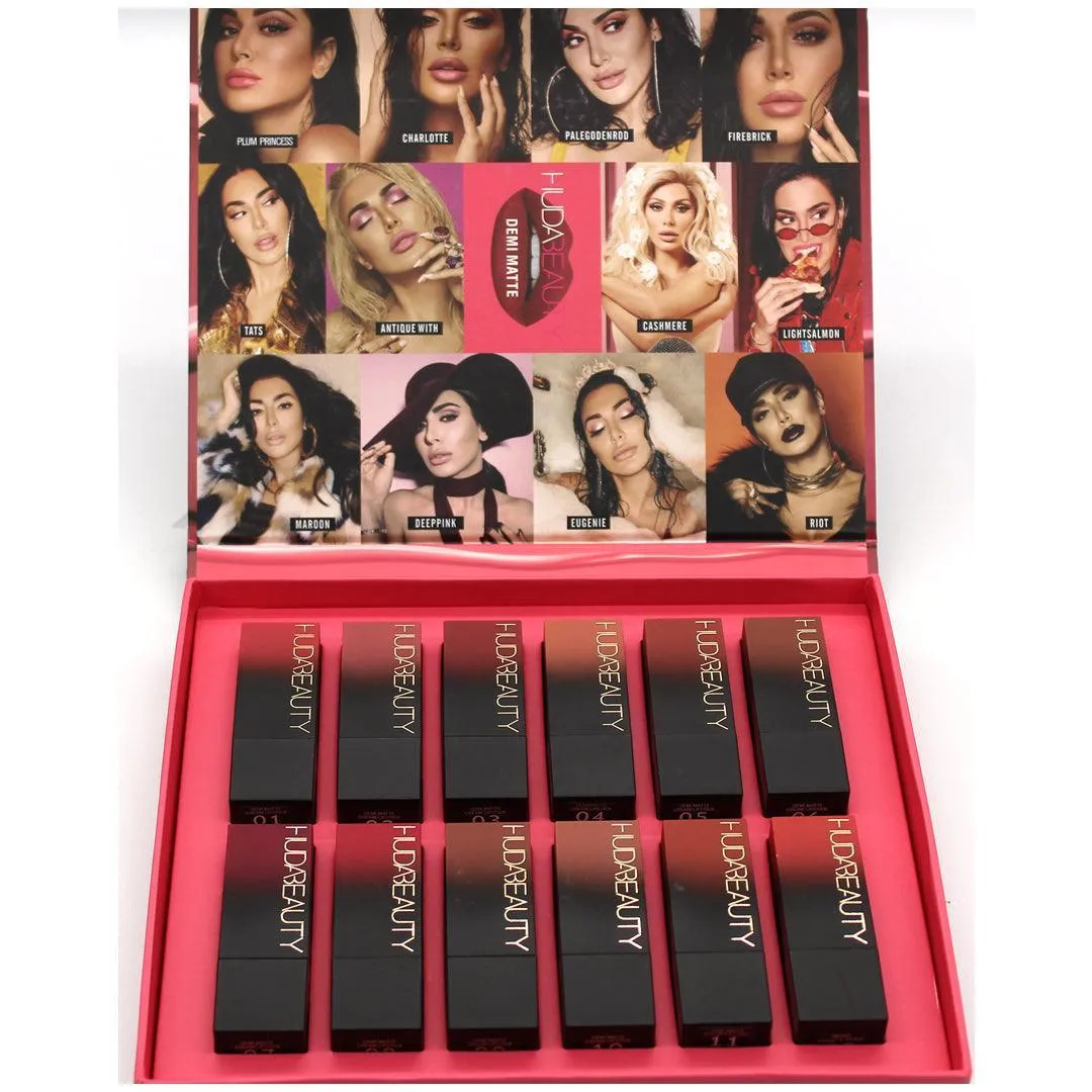 Huda Beauty Matte Lipstick Set – Pack of 12 Lipstick
