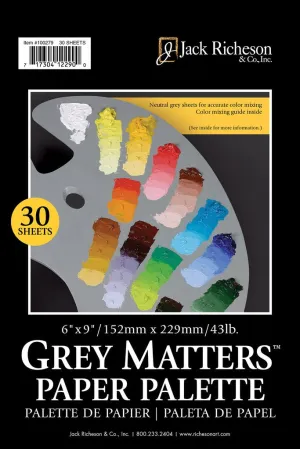 Jack Richeson Grey Matters Paper Palette 6”x9” 30sh