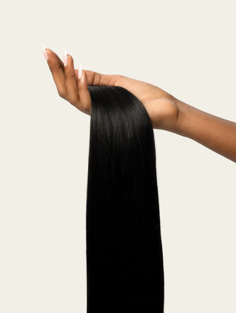 Jet Black, 16" Volumiser Quad Clip-In Weft, #1 | 40g