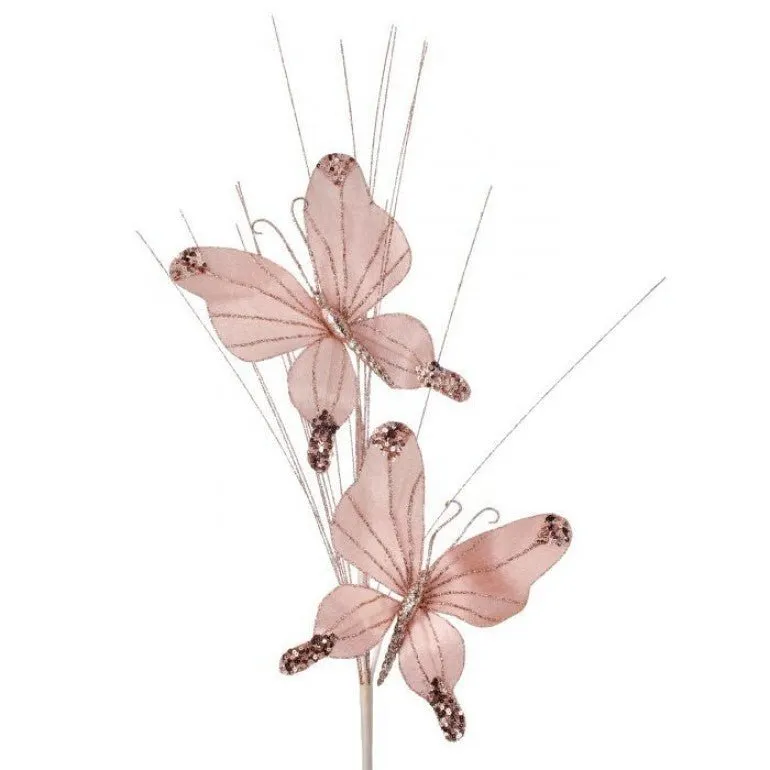 Jeweled butterfly spray with sequons - blush