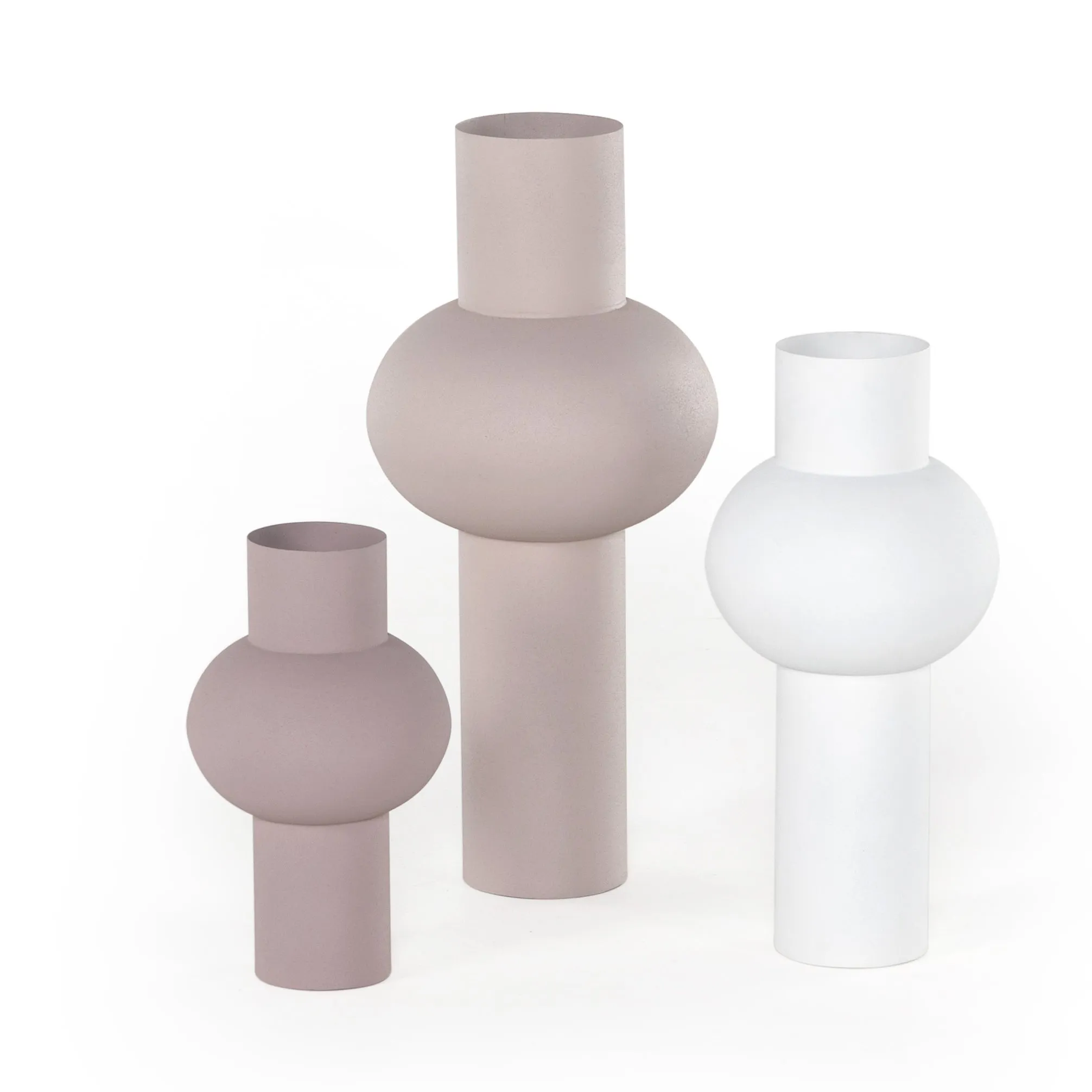 KAZI VASES, SET OF 3-BLUSH-CREAM-TAUPE