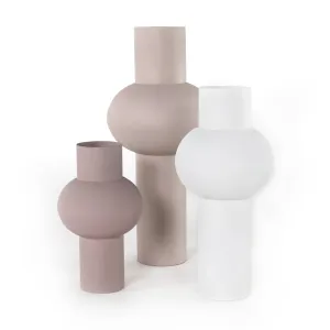 KAZI VASES, SET OF 3-BLUSH-CREAM-TAUPE