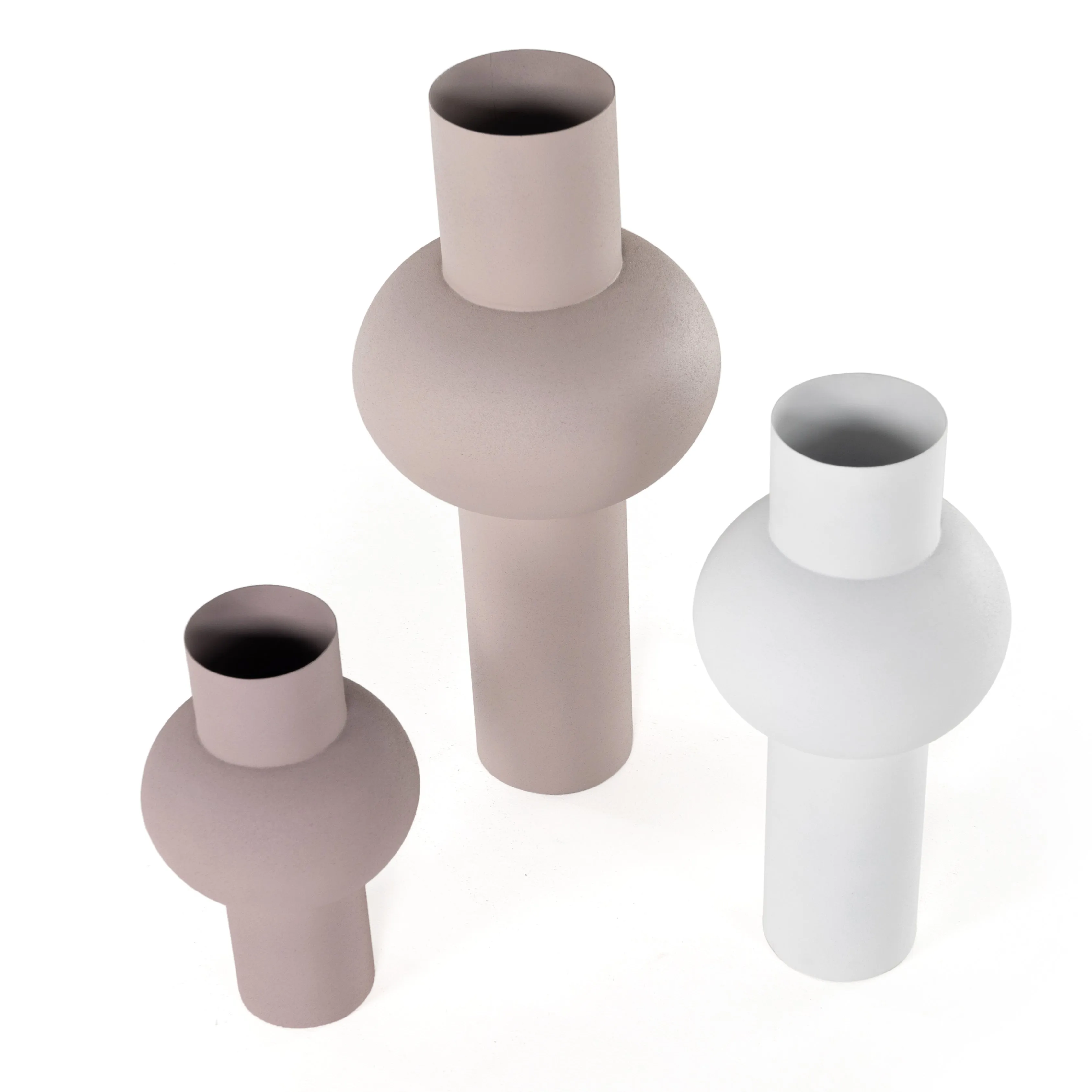 KAZI VASES, SET OF 3-BLUSH-CREAM-TAUPE