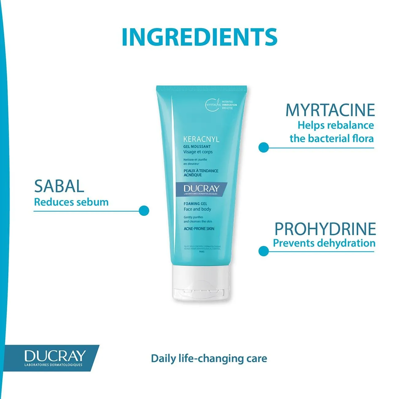 Keracnyl Foaming Gel - Face and Body - Acne-Prone Skin
