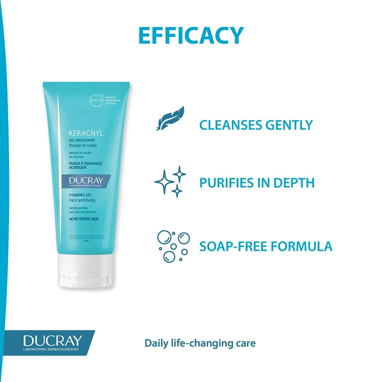 Keracnyl Foaming Gel - Face and Body - Acne-Prone Skin