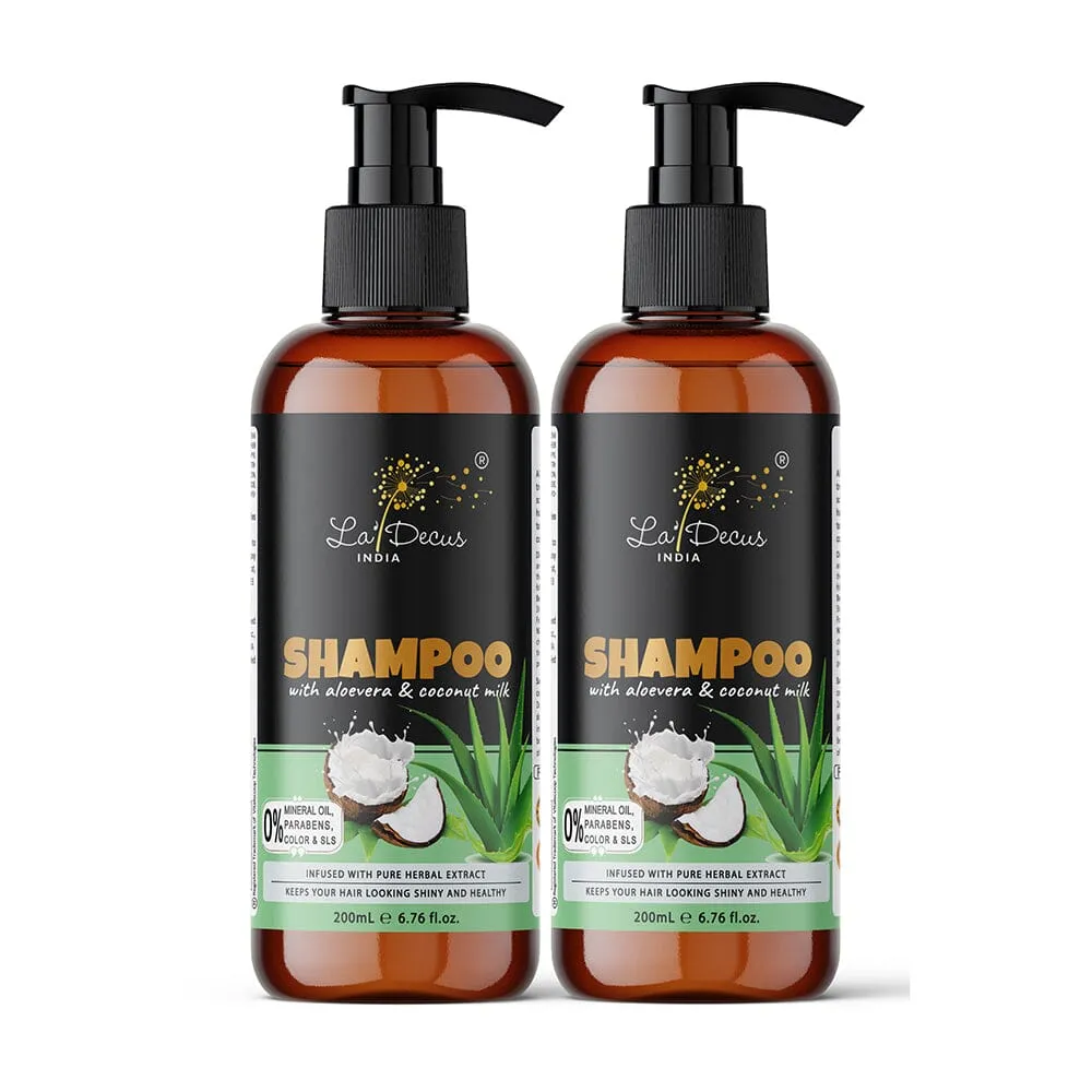 La'Decus India Aloevera Coconut Milk Shampoo 200ml Pack of 2
