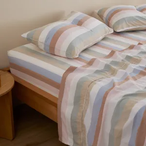 Leo Washed Cotton - Sunny Stripe Bed Sheets