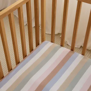 Leo Washed Cotton - Sunny Stripe Crib Fitted Sheet