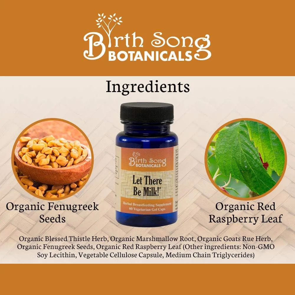Let There Be Milk! Liquid Vegetarian Capsules Herbal Breastfeeding Supplement to Support Lactation and Breastmilk Supply* 60 Ct.