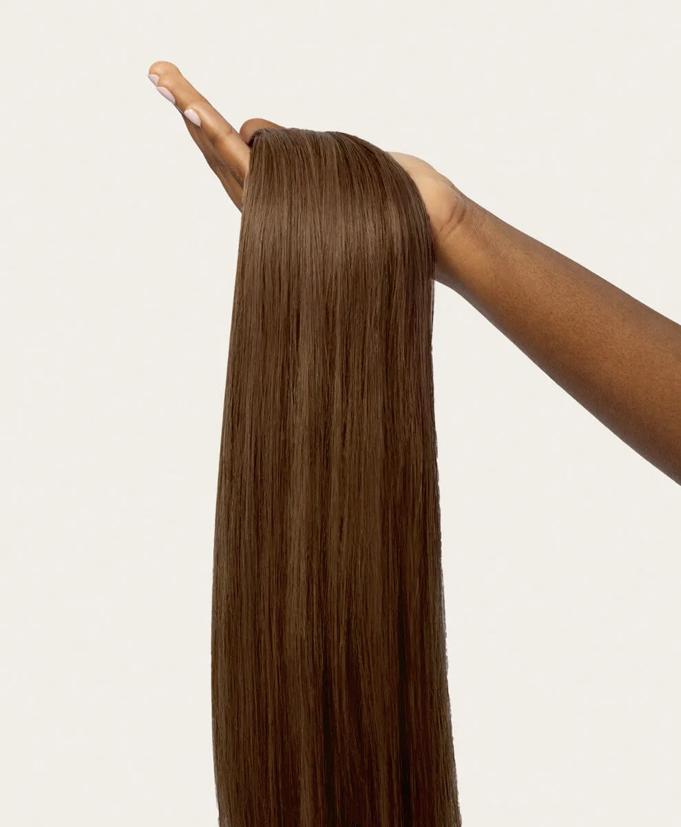 Light Brown, 20" Single Seamless Clip-In Weft, #6 | 30g
