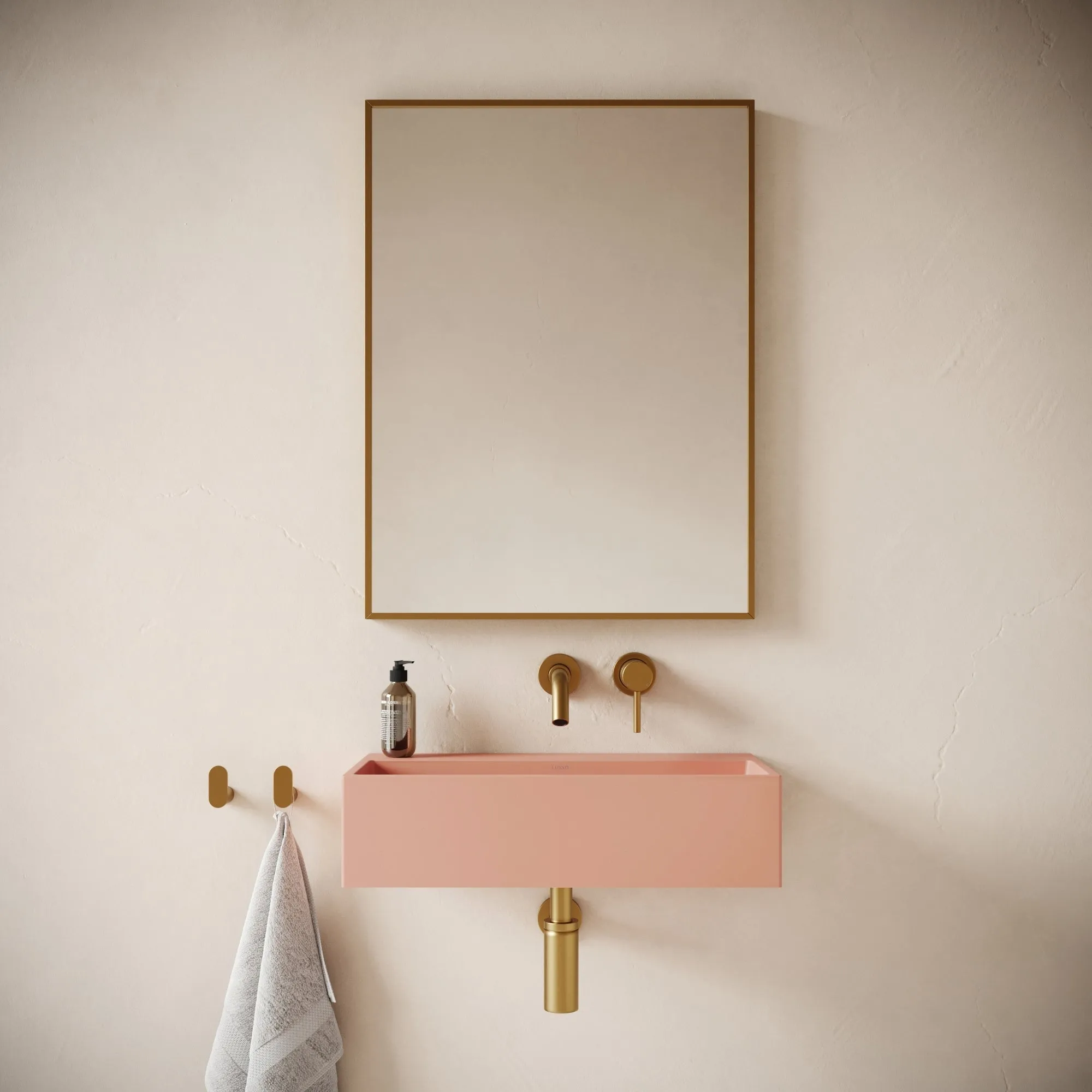 Lineare Blush Concrete Wall Hung Basin 600mm