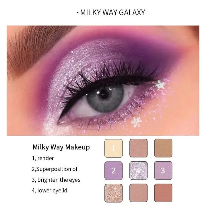 Long Lasting Matte Pearl Glitter 9 Color Eyeshadow Palette