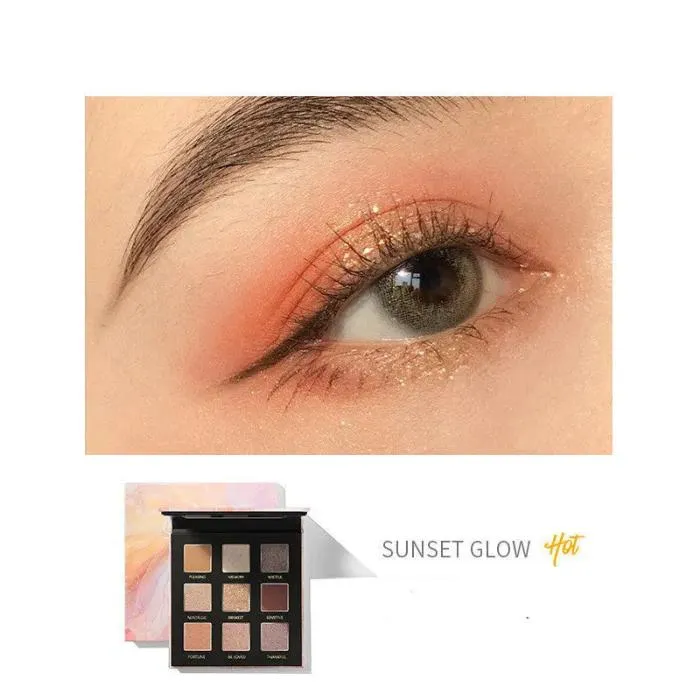 Long Lasting Matte Pearl Glitter 9 Color Eyeshadow Palette