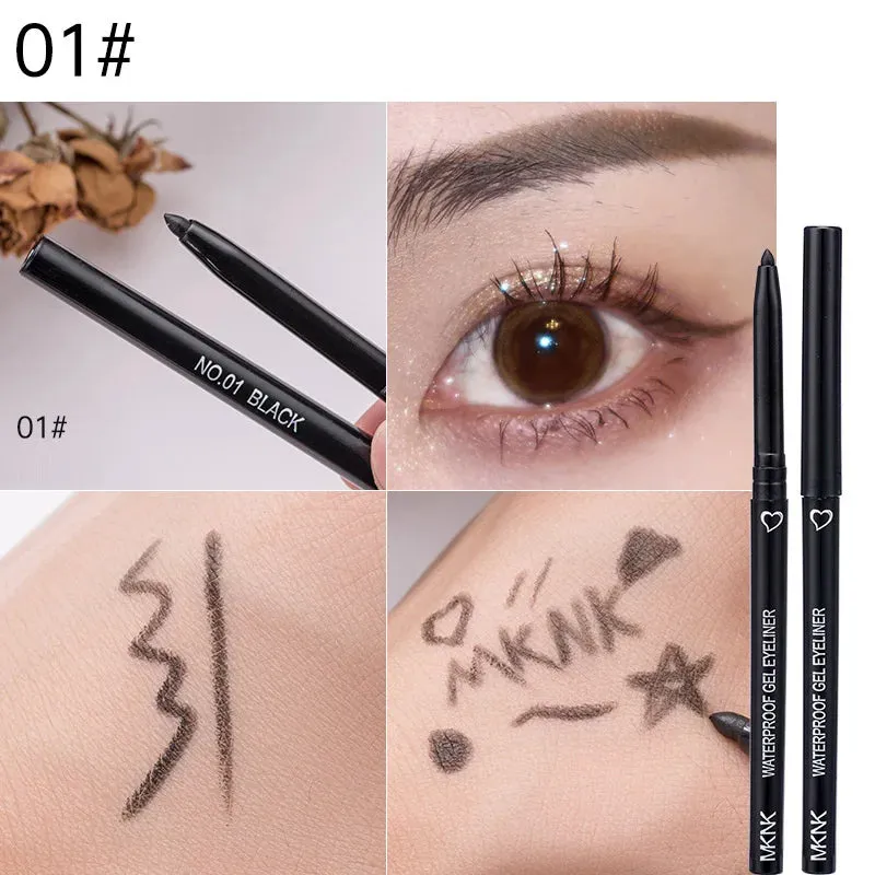 Long-Lasting Waterproof Eyeliner Pencil - Black, Brown & Purple