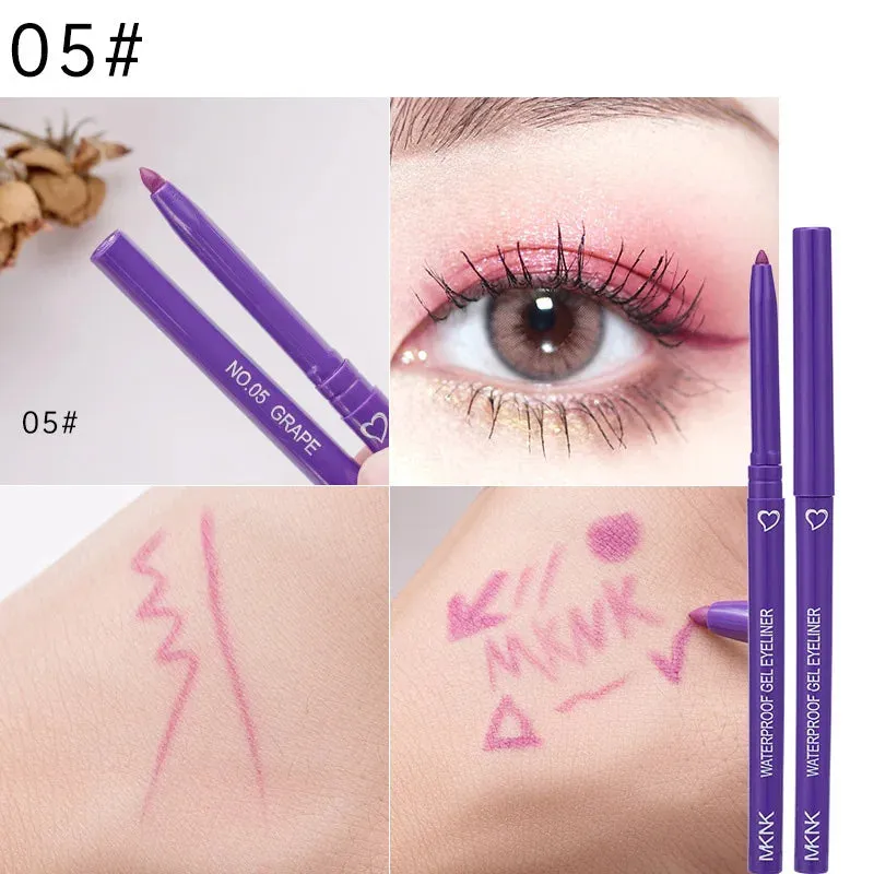 Long-Lasting Waterproof Eyeliner Pencil - Black, Brown & Purple