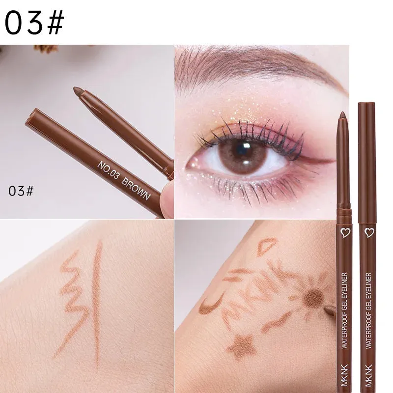 Long-Lasting Waterproof Eyeliner Pencil - Black, Brown & Purple