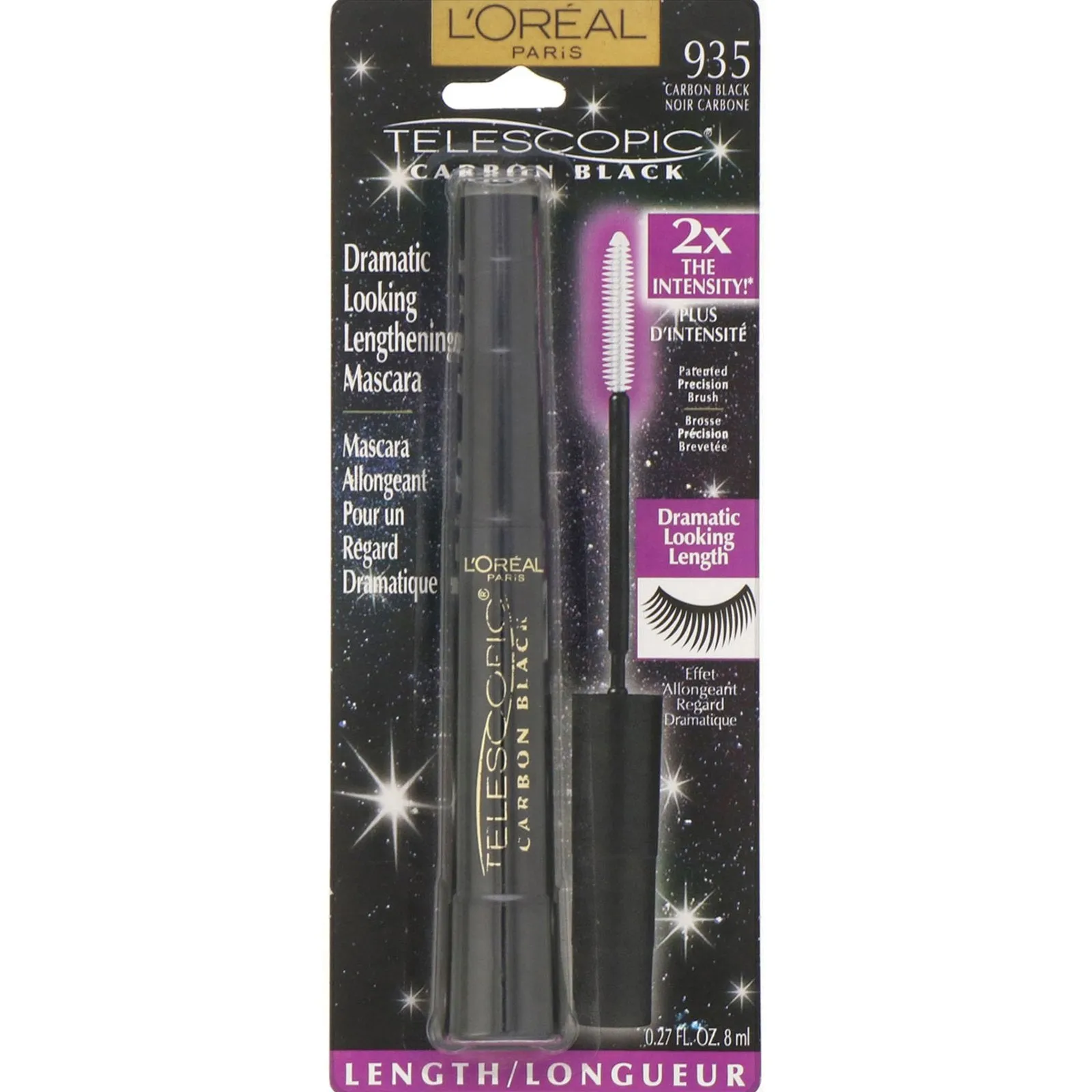L'Oréal, Telescopic Carbon Black Mascara, 935 Carbon Black, 0.27 fl oz (8 ml)
