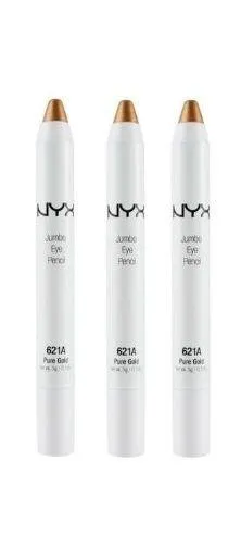 Lot Of 3 - Nyx Cosmetics Fashion Jumbo Eye Pencil  # 621a  Pure Gold