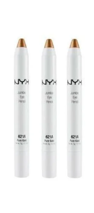 Lot Of 3 - Nyx Cosmetics Fashion Jumbo Eye Pencil  # 621a  Pure Gold