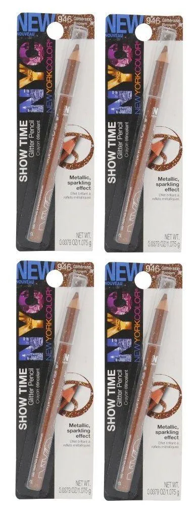 Lot of 4 - N.y.c. / Nyc Showtime Glitter Pencil #946 Glitter Brown