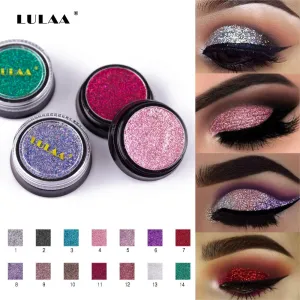 LULAA metal glitter Eyeshadow Fashion Make-up  Eye Shadow  Soft Sequins Gorgeous Eye Makeup14 colors for all skin tones
