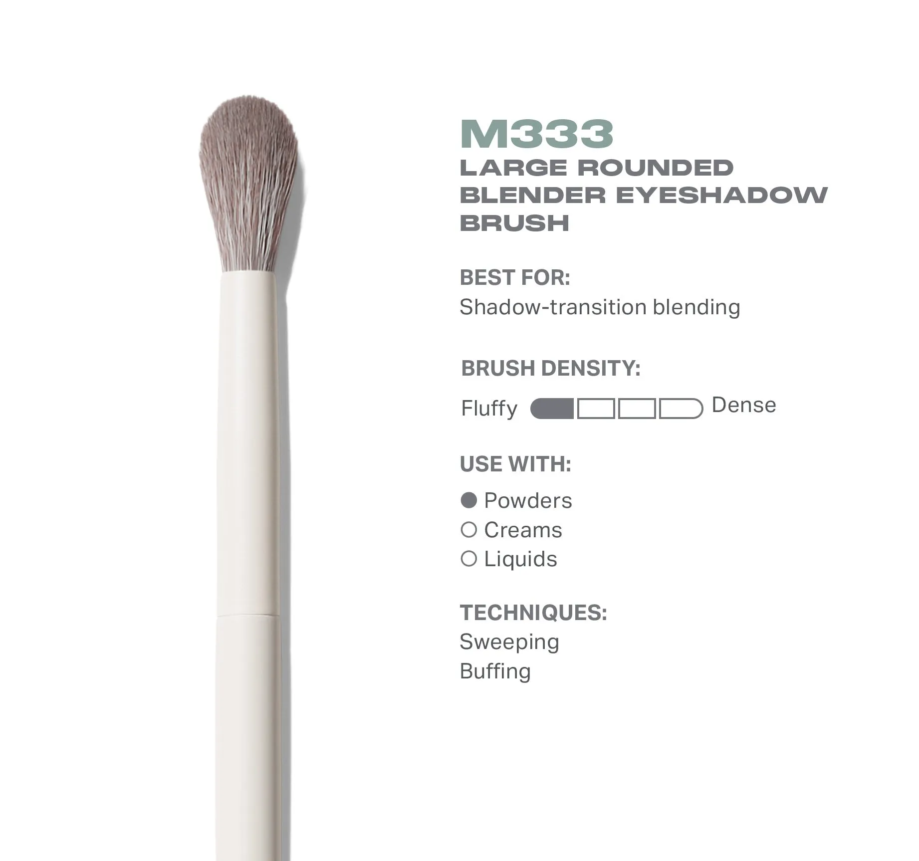 M333 Large Rounded Blender Eyeshadow Brush