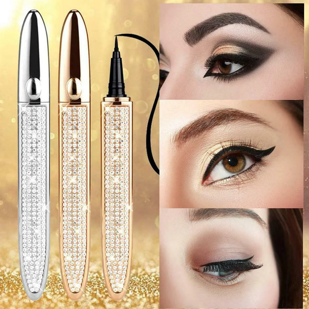 Magic Self Adhesive Lashes Eyeliner Long Lasting/ No Glue Non Blooming Quick Drying Eyelashes Sticking  Eye liner Pencil 6 color