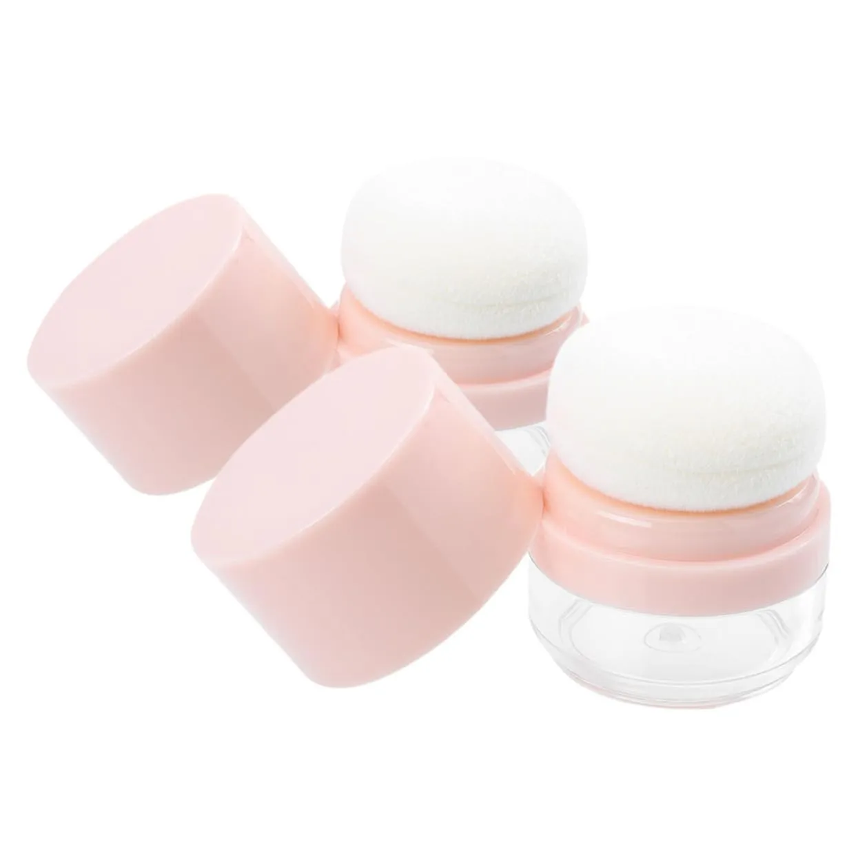 MAGICLULU 2pcs Loose Powder Container Puff Travel-friendly Makeup Dispenser Easy Open for Packing Multi-functional Cases for Various Powders Compact Use