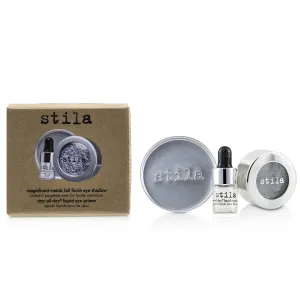 Magnificent Metals Foil Finish Eye Shadow With Mini Stay All Day Liquid Eye Primer - Titanium