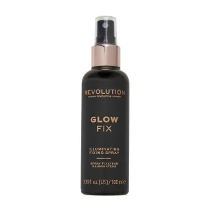 Makeup Revolution, Glow Fix Illuminating Fixing Spray, Glow Finish, Hydrating & Brightening Setting Spray for Face, Vegan & Cruelty-Free, 3.38fl.oz
